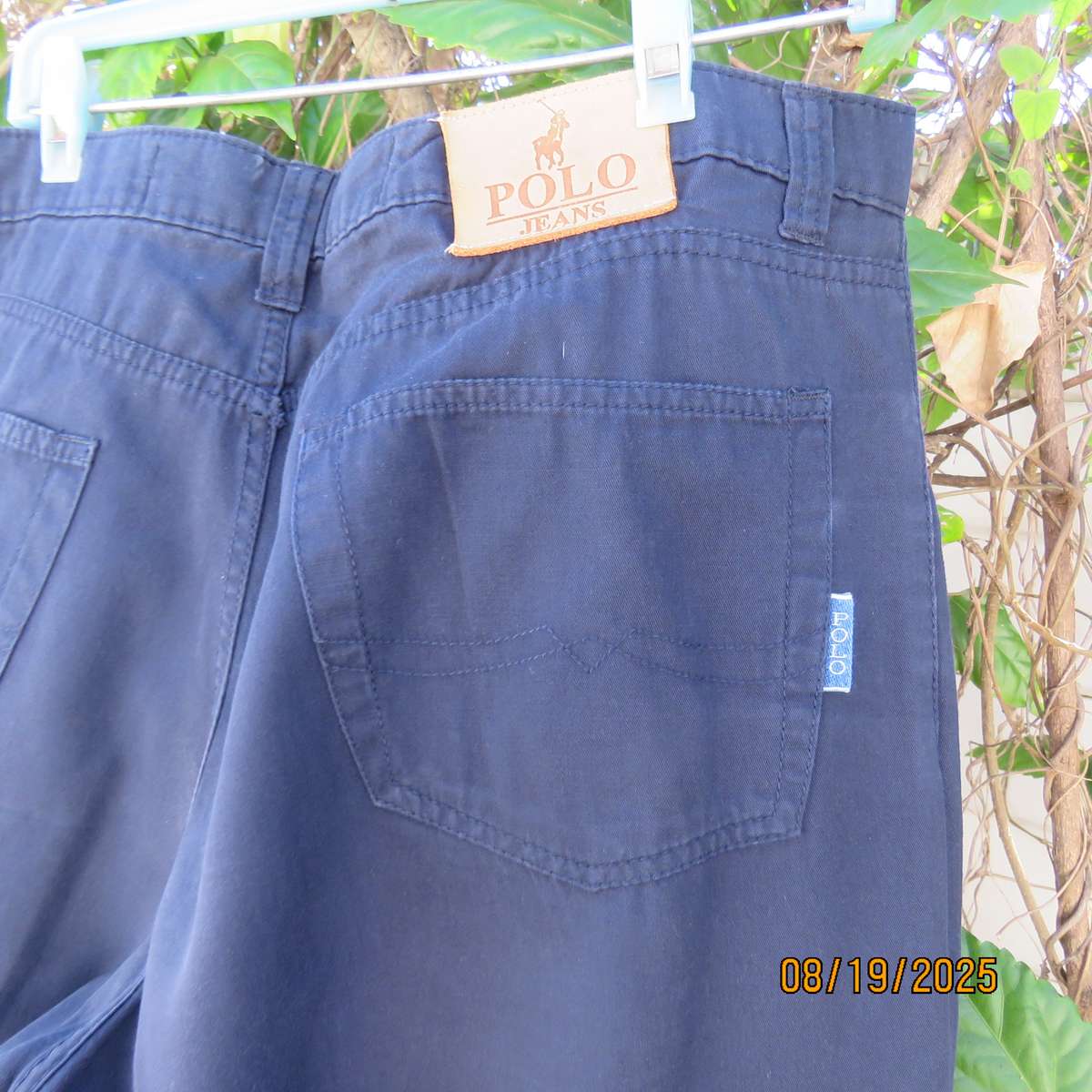 POLO navy light weight cotton jeans size 36 with pockets back-front.