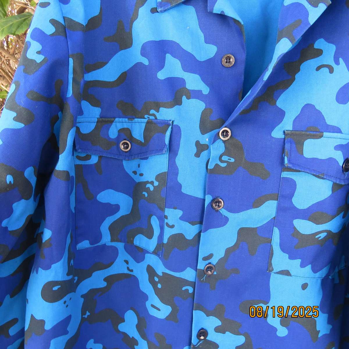 BRILLIANTECH blue camo rainproof long sleeve jacket. Large pockets. Size 5XL