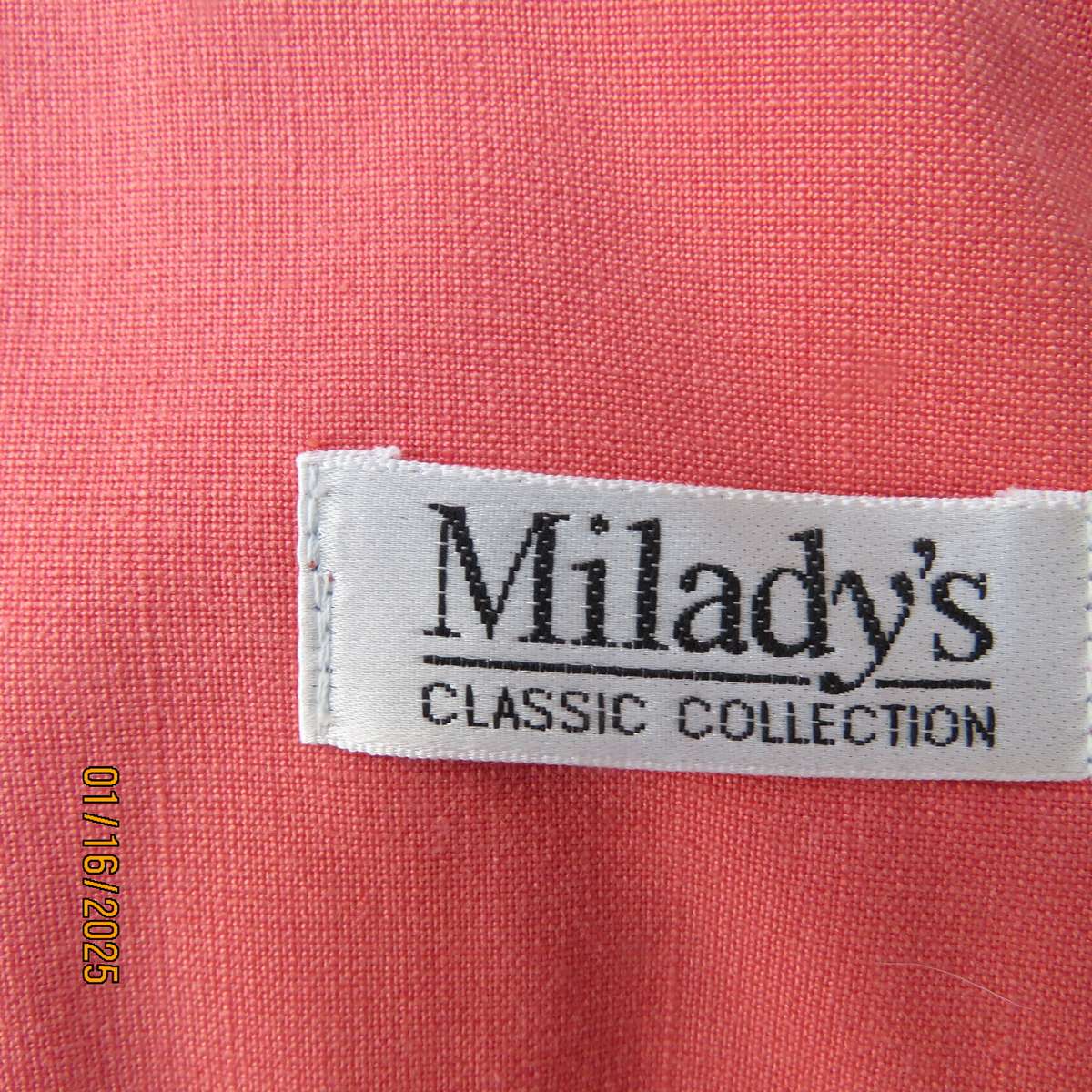 MILADY'S elegant pink crimson colour princess style dress, Zip at back. Decorated neckline.Size 36.