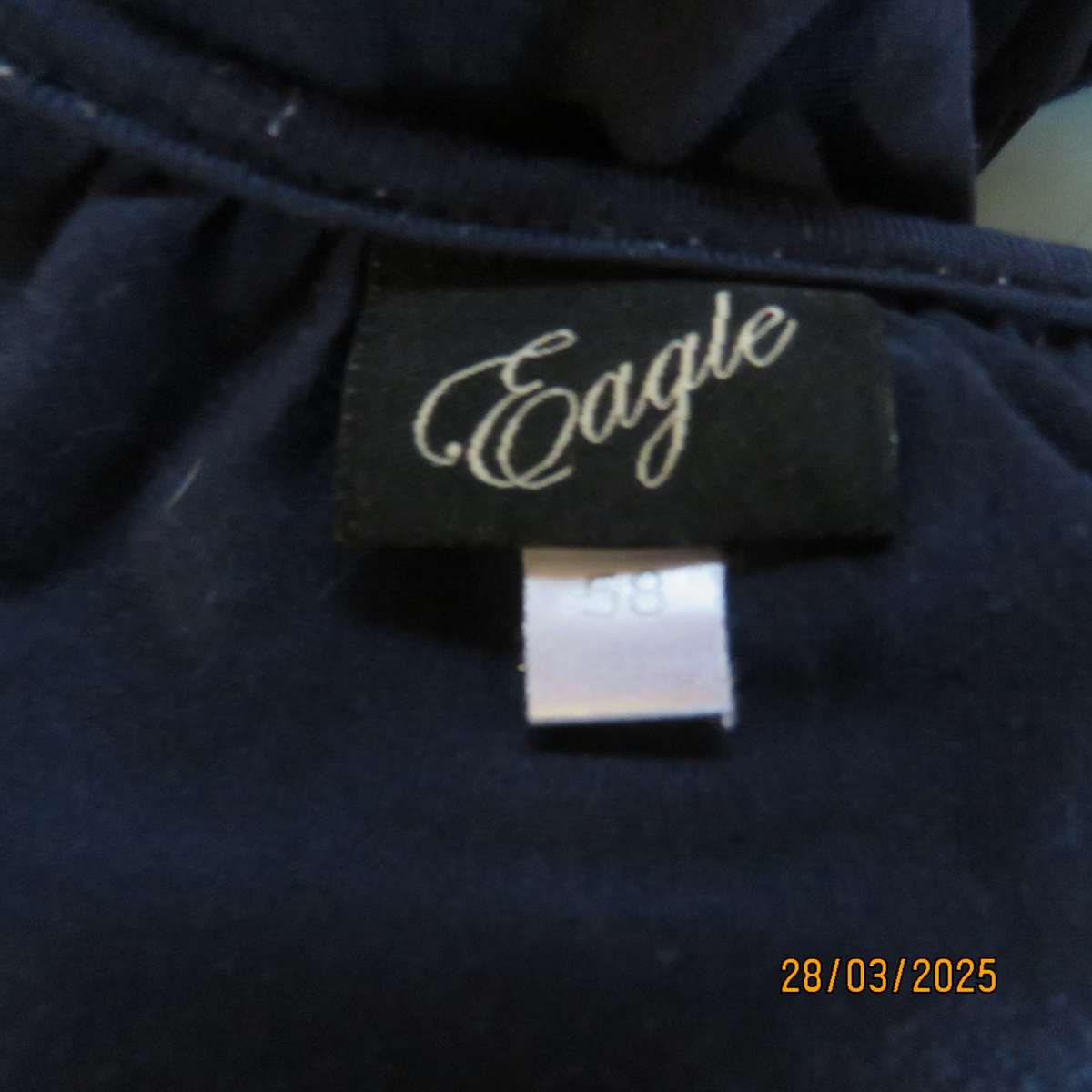 EAGLE navy slip over stretch polyester top with gathered front. Up to size 56