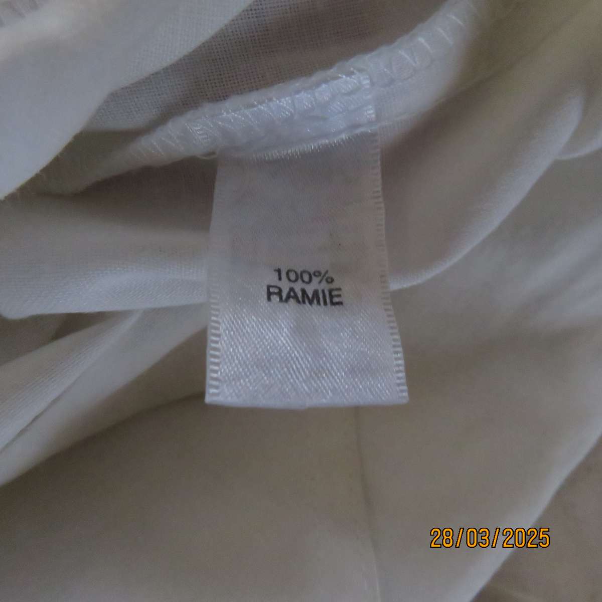 FOSHINI 100% linen white straight legged pants. Size 36. Front pockets