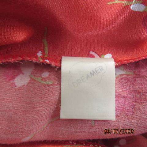 DREAMER dark crimson floral sleepwear set with long pants and button-down top, size 40