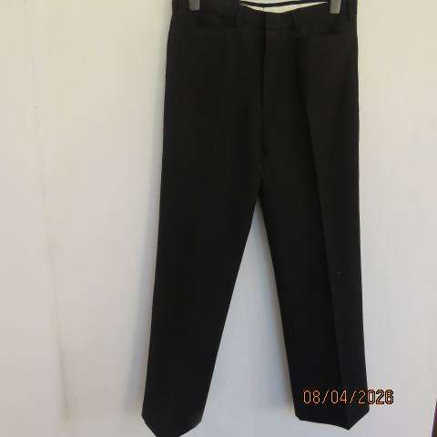 SERVUS raven black textured polyester men's pants with straight legs, size 34