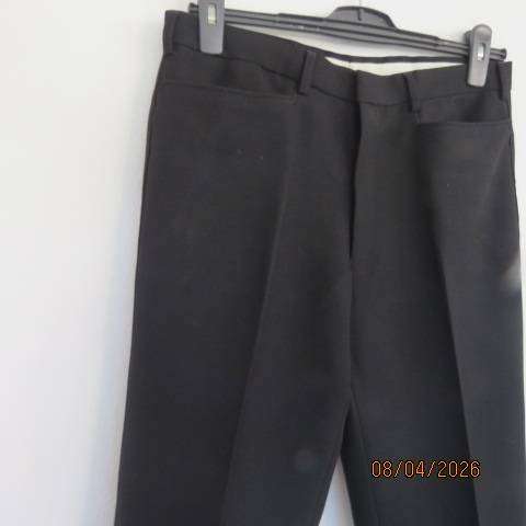 SERVUS raven black textured polyester men's pants with straight legs, size 34
