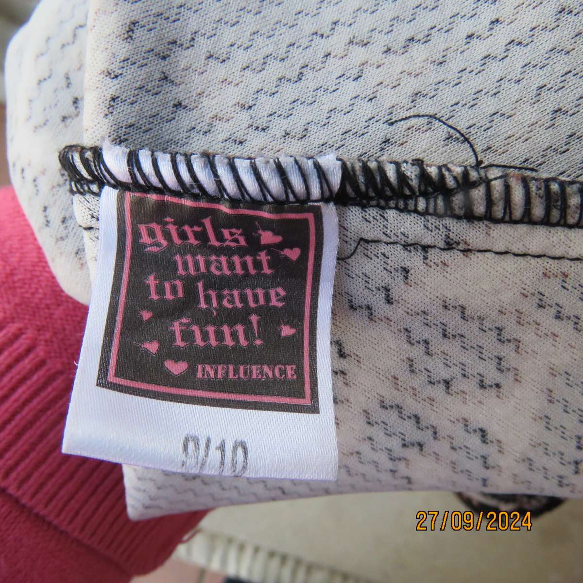 Pretty animal print textured stretch polyester dress with sheer black top area. Girl 9 to 10 years.