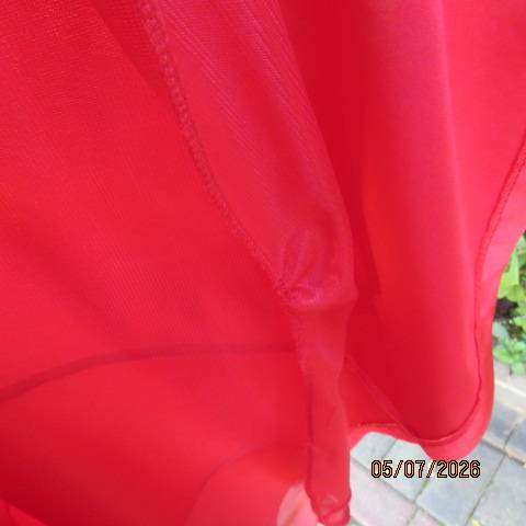 EXACT dark crimson 12-panel A-line skirt in stretch polyester with lining, size 42