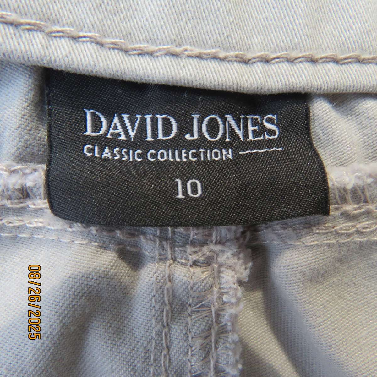 DAVID Jones silver grey skinny pants size 34. Elasticated waist. Short side zip