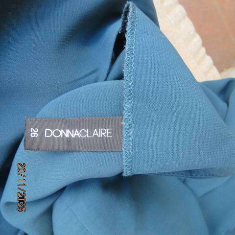 DONNA CLAIRE dark jade slip over top in soft polyester with long sleeves. Size 50