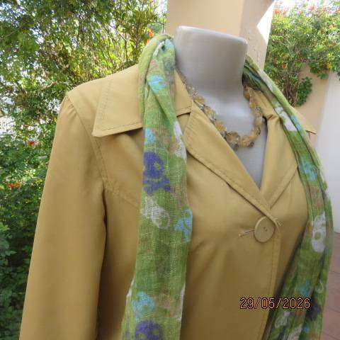 RIA tailored trench coat long sleeves fully lined with front pockets calf length size 34
