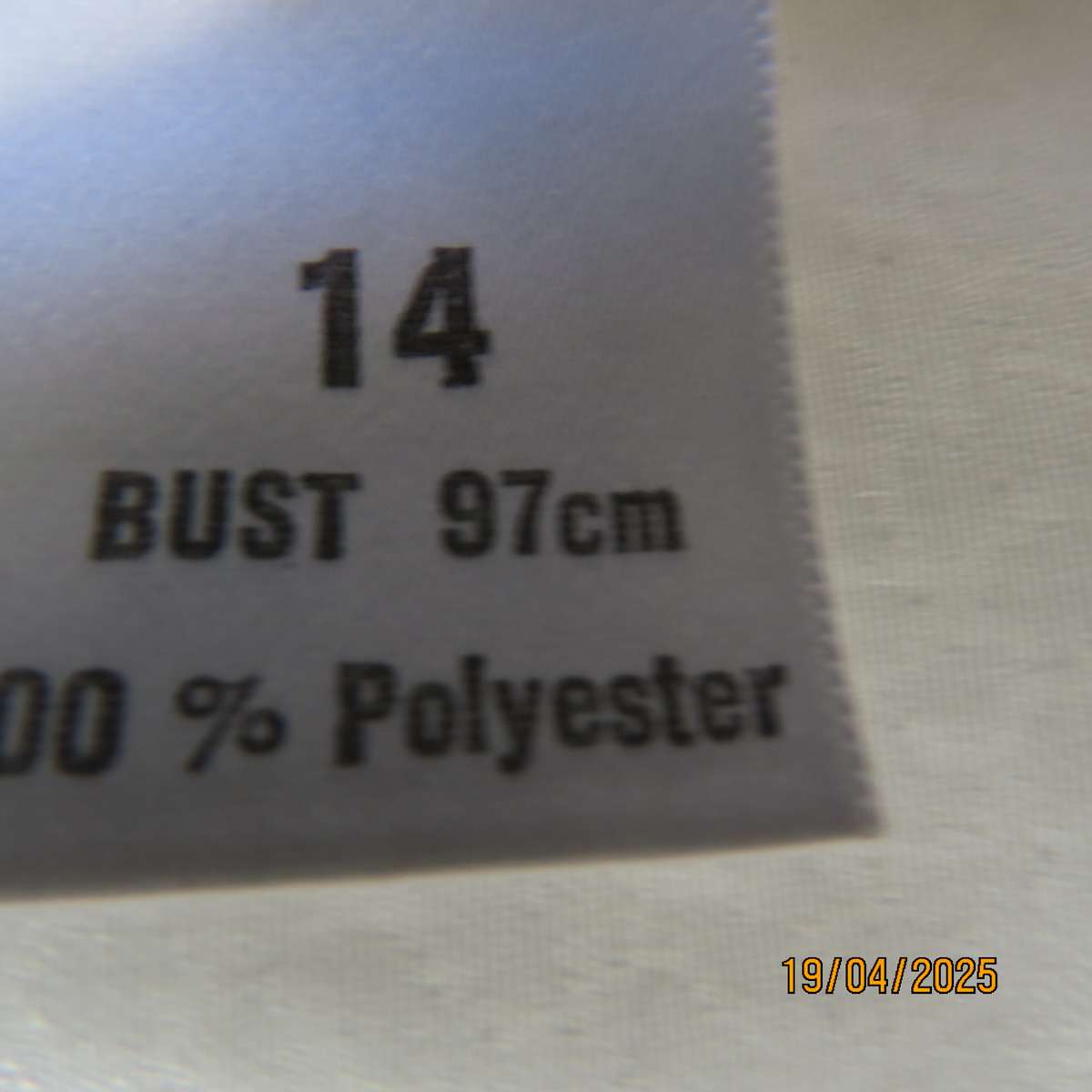 MERIEN HALL light cream patterned polyester long sleeve top. Size 3/8.