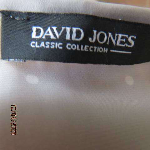 DAVID JONES Silver Grey Sleeveless Top with tiny White Polkadots, Size 36