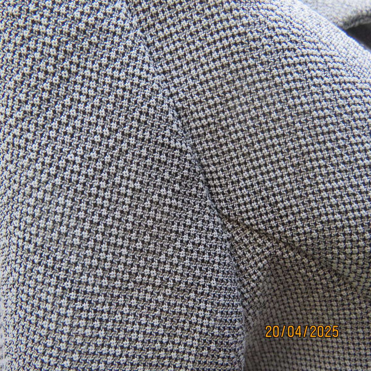 AREZZO tailored metallic grey button down textured polyester top. Size 36