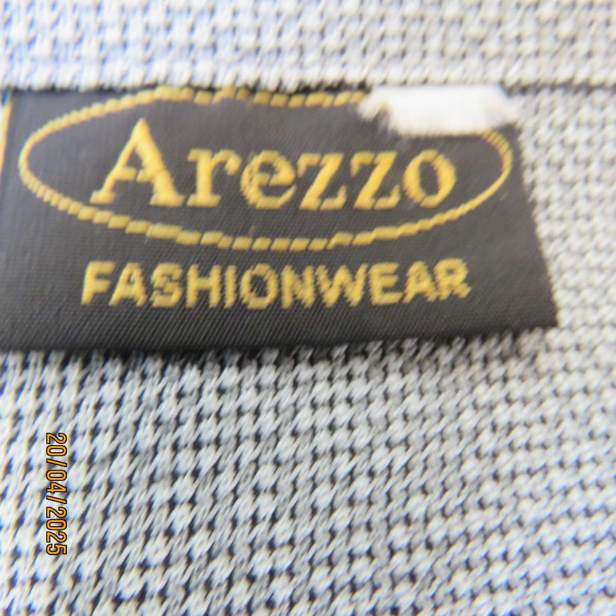AREZZO tailored metallic grey button down textured polyester top. Size 36