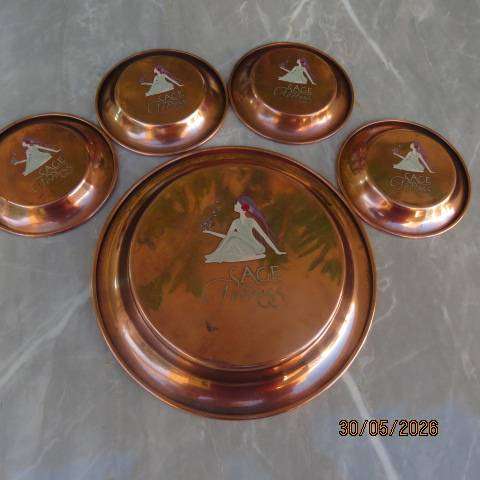 Sage Goddess Copper Plate with 4 Small Copper Plates for Crystal Energy Amplification
