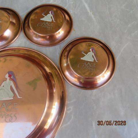 Sage Goddess Copper Plate with 4 Small Copper Plates for Crystal Energy Amplification