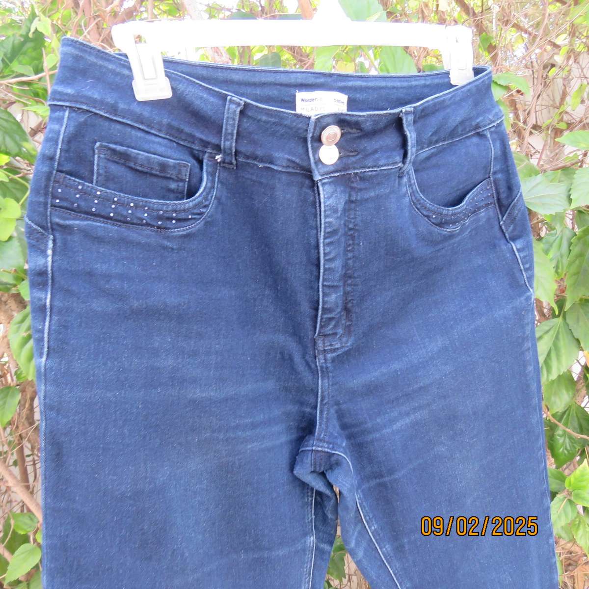 MILADY'S wonder fit blue denim polycotton stretch bootleg jeans size 40