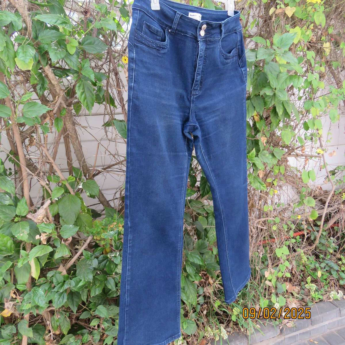 MILADY'S wonder fit blue denim polycotton stretch bootleg jeans size 40