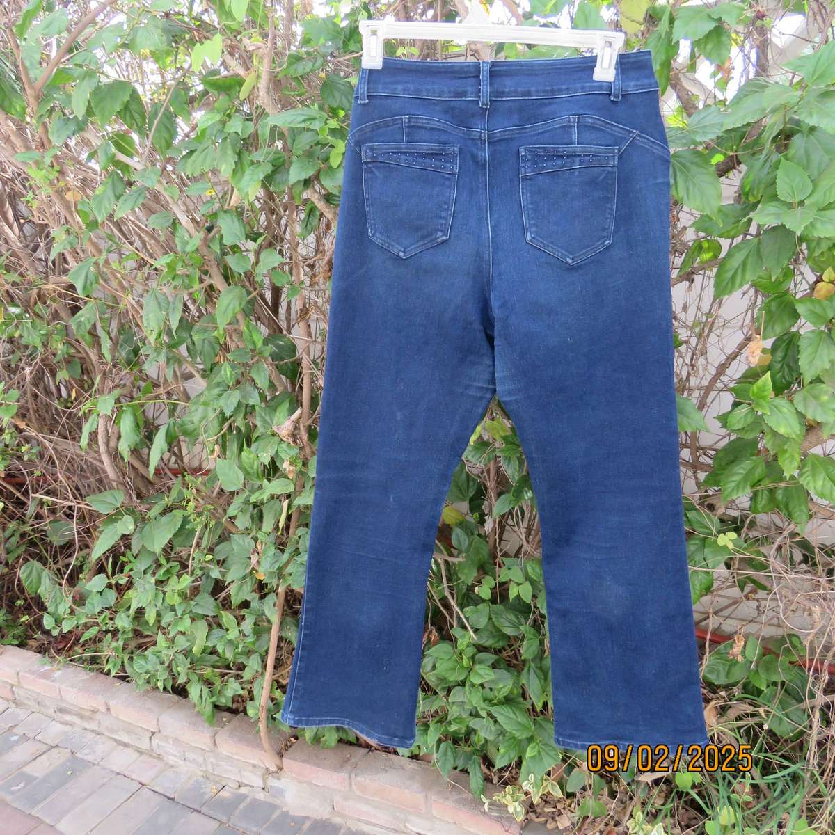 MILADY'S wonder fit blue denim polycotton stretch bootleg jeans size 40