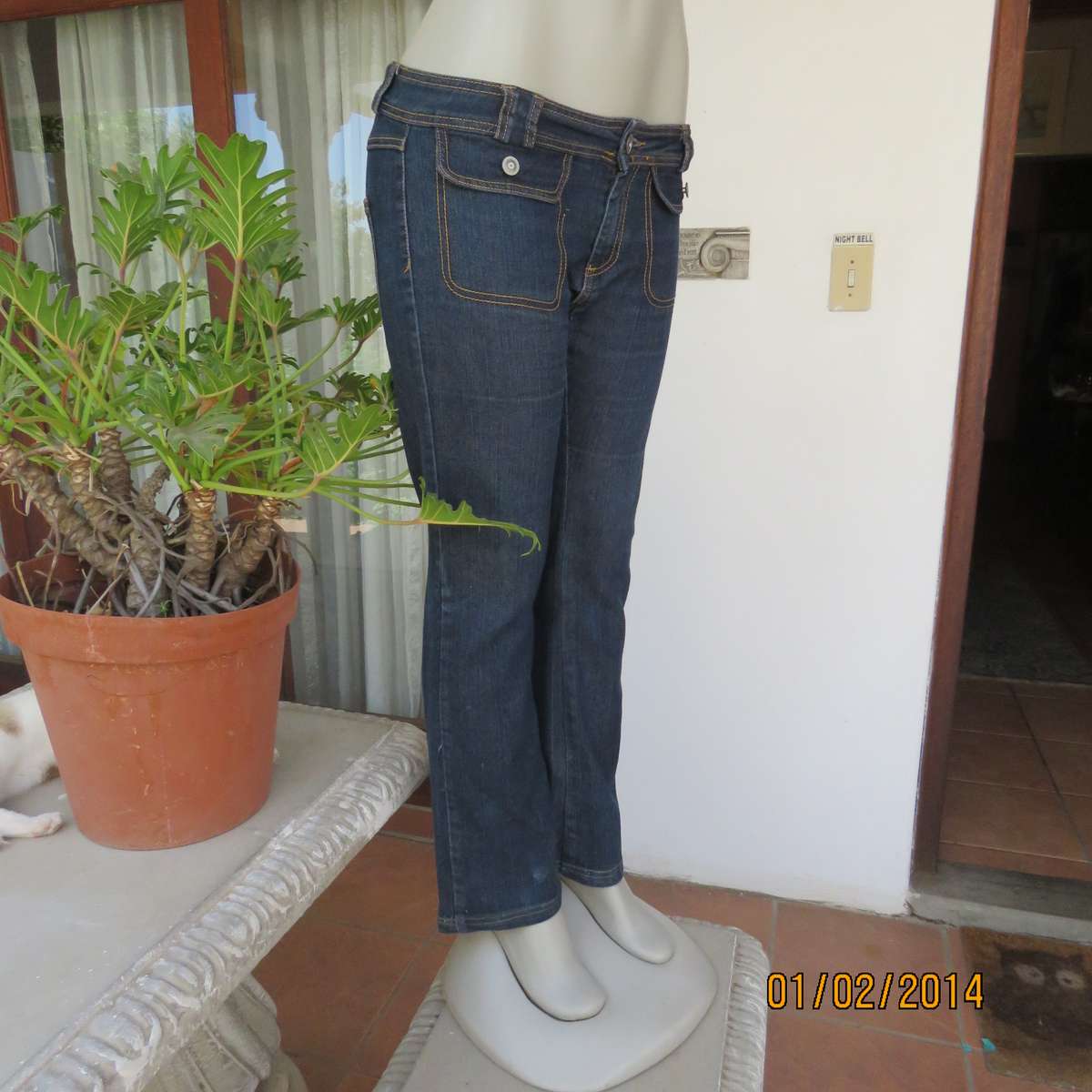 Low rise blue denim jeans size 33 by RT. Polycotton with some stretch. Two front dummies.As new