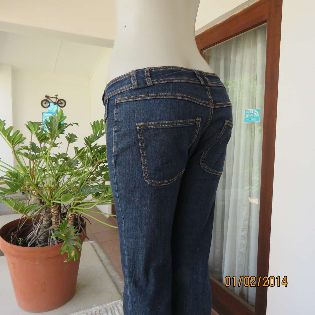 Low rise blue denim jeans size 33 by RT. Polycotton with some stretch. Two front dummies.As new
