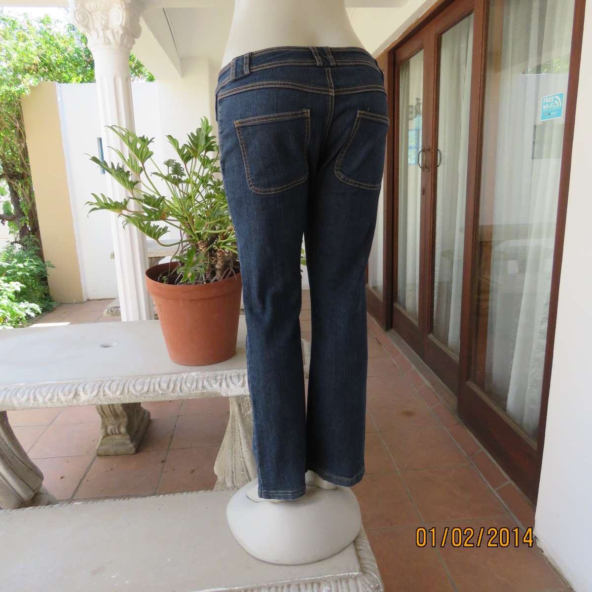 Low rise blue denim jeans size 33 by RT. Polycotton with some stretch. Two front dummies.As new