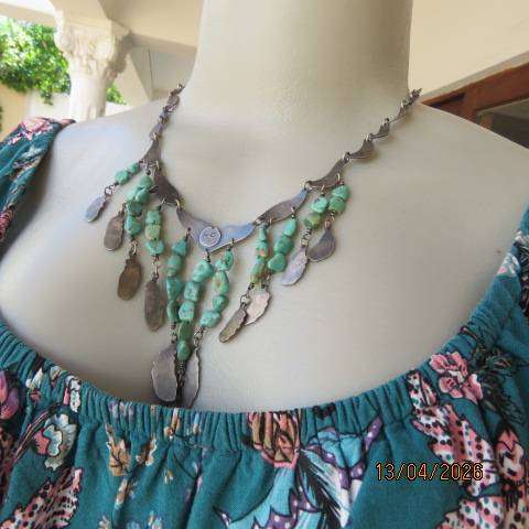 Southern West vintage turquoise and silver necklace with 925 mark