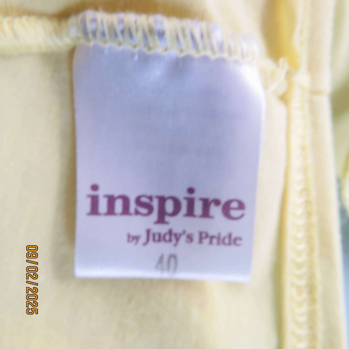 INSPIRE amber yellow sleeveless stretch cotton top with sheer overlay. Size 40