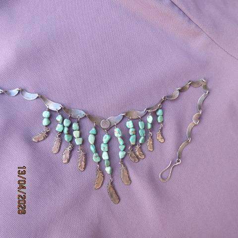 Southern West vintage turquoise and silver necklace with 925 mark
