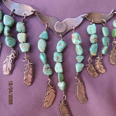 Southern West vintage turquoise and silver necklace with 925 mark