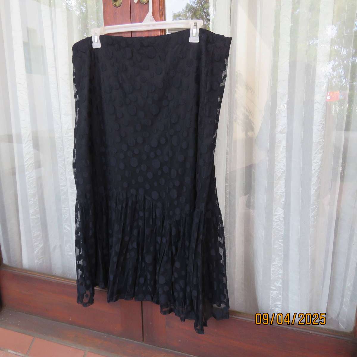 EXACT black 2 layer special occasion skirt with frill. Size 44