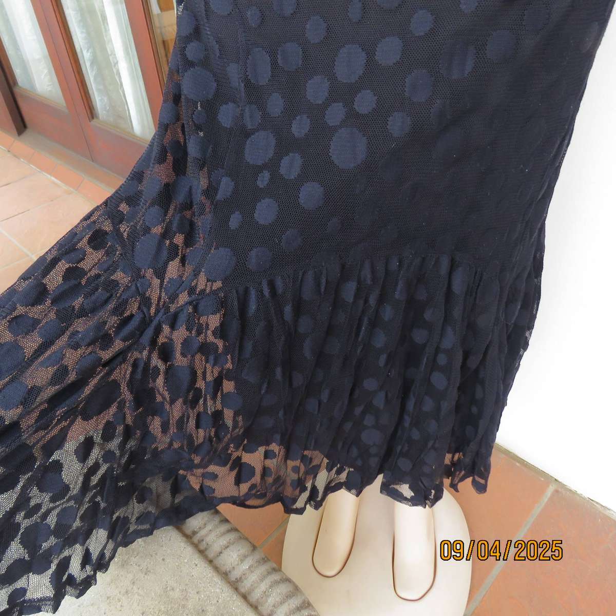 EXACT black 2 layer special occasion skirt with frill. Size 44
