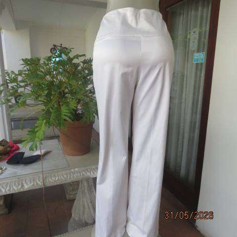 NOBLEWEAR collection cream polycotton stretch smart luxury bootleg pants size 36-38