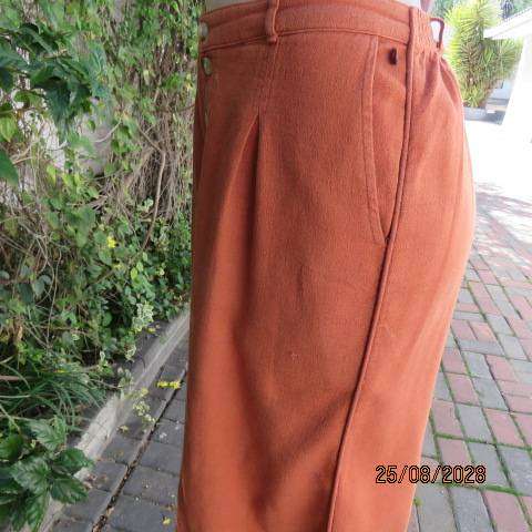 ELEMENT brick colour ankle length cotton wide leg baggy pants close on front with buttonssize 40