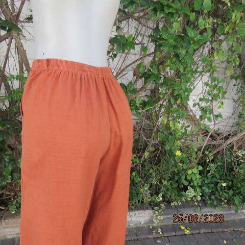 ELEMENT brick colour ankle length cotton wide leg baggy pants close on front with buttonssize 40
