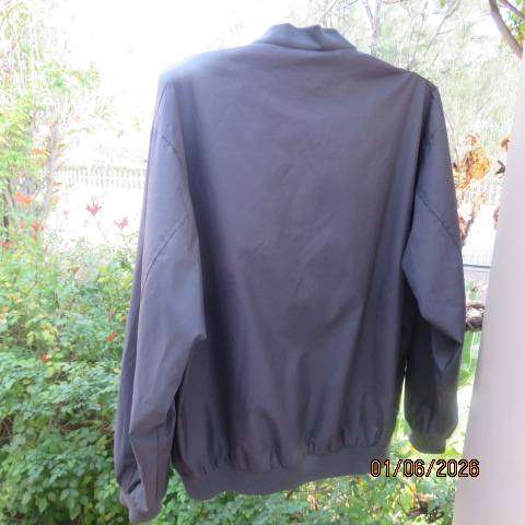 FRANCO FARRINI grey waterproof zip-up long sleeve jacket with knitted cuffs, collar & hem, size XL