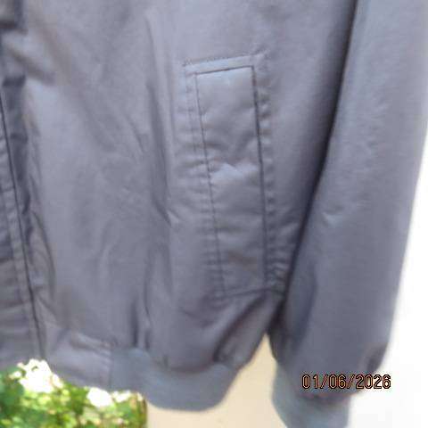 FRANCO FARRINI grey waterproof zip-up long sleeve jacket with knitted cuffs, collar & hem, size XL