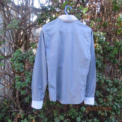 EXACT boy's smart black-white fine check polycotton long sleeve shirt for 14 to 15yr old