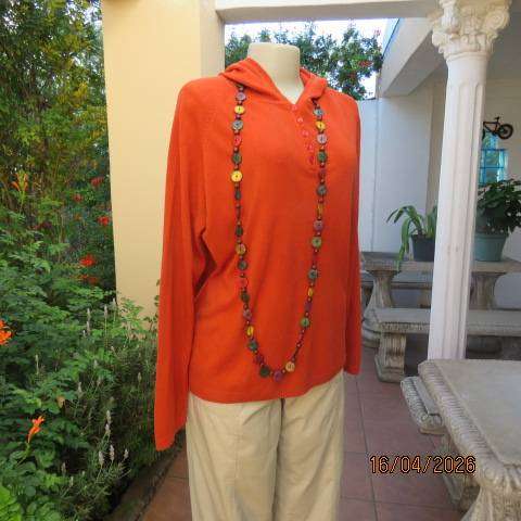 ACTIFF burnt orange 100% acrylic knit hooded slip over sweater size 42