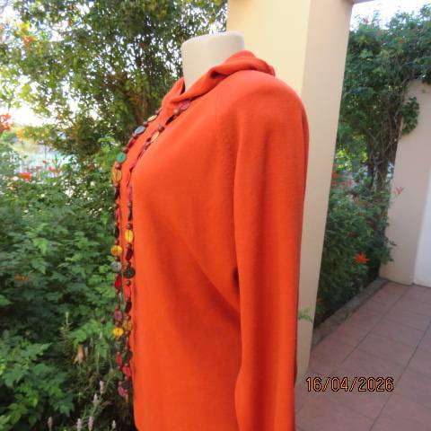 ACTIFF burnt orange 100% acrylic knit hooded slip over sweater size 42