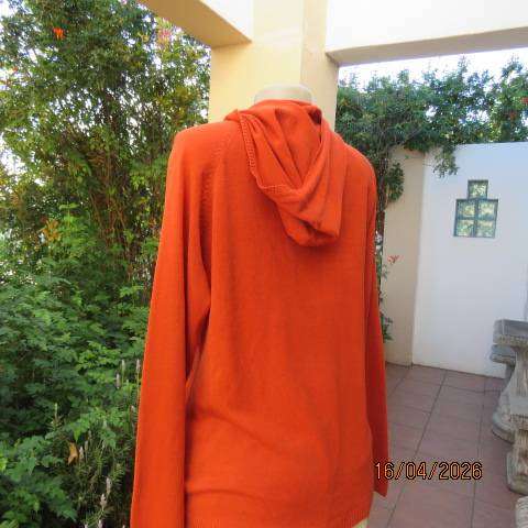 ACTIFF burnt orange 100% acrylic knit hooded slip over sweater size 42