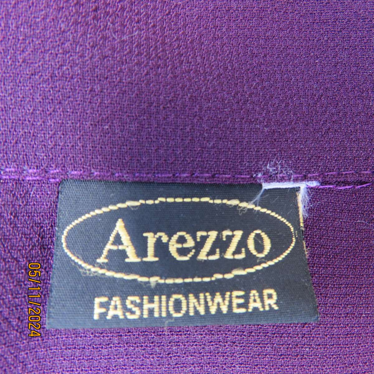 AREZZO fold over 100% crepe polyester dark purple short sleeve top-jacket.Size 40-42. As new.