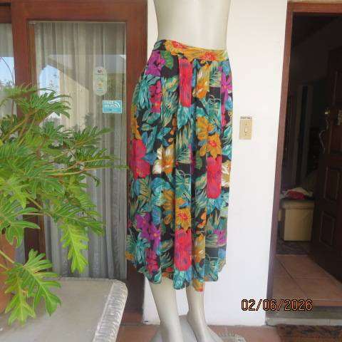 ELISSE vintage colourful skirt in slightly creased polycotton  size 38