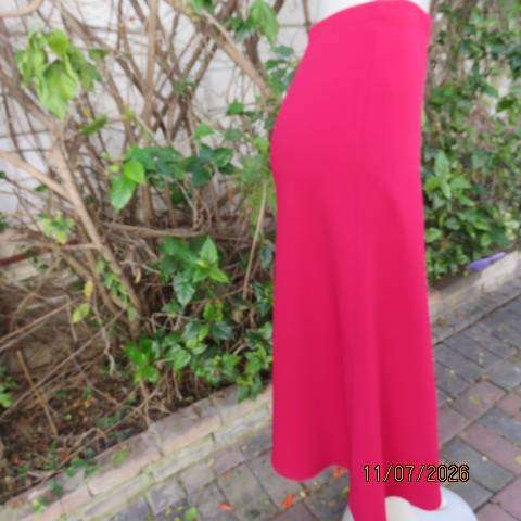 My Mode raspberry pink ankle-length textured stretch polyester A-line skirt elastic waist size 44