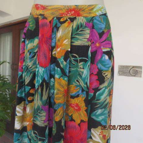 ELISSE vintage colourful skirt in slightly creased polycotton  size 38