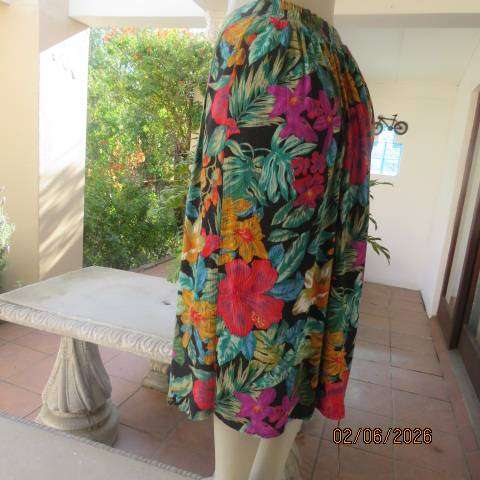 ELISSE vintage colourful skirt in slightly creased polycotton  size 38