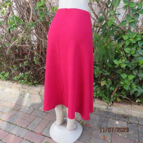 My Mode raspberry pink ankle-length textured stretch polyester A-line skirt elastic waist size 44