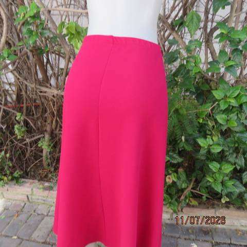 My Mode raspberry pink ankle-length textured stretch polyester A-line skirt elastic waist size 44