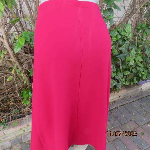 My Mode raspberry pink ankle-length textured stretch polyester A-line skirt elastic waist size 44