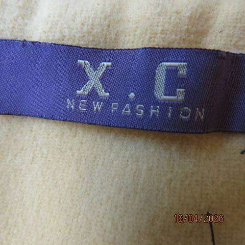 X C saffron yellow jacket with double breast look and high fold-over collar, size 34