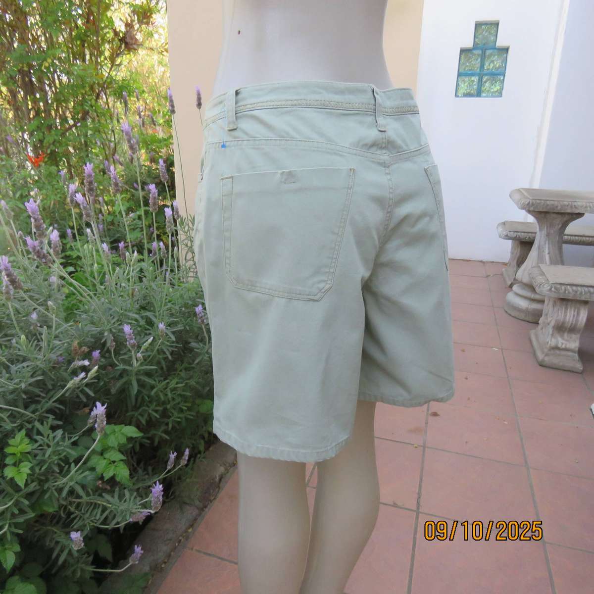 FADED GLORY light olive green ladies 100% cotton shorts size 36.